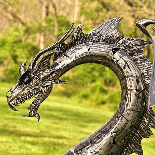 Dragon Statue 6 Feet Tall Iron Sculpture